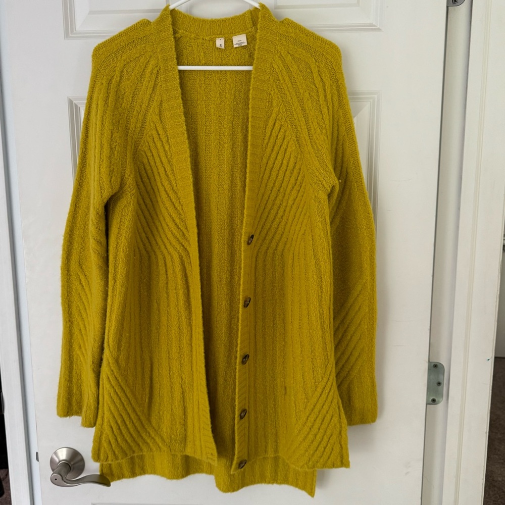Chartreuse moth oversized cardigan